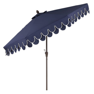 Tracy 9 ft. Classic MidCentury Scalloped Fringe Market Patio Umbrella